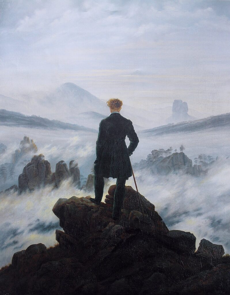 Le voyageur contemplant une mer de nuages, Caspar Friedrich, 1818