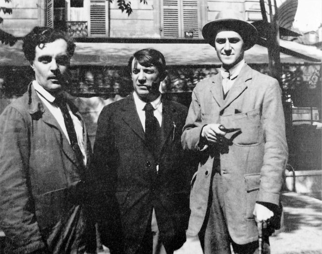 Modigliani_Picasso_and_André_Salmon_1916_paris